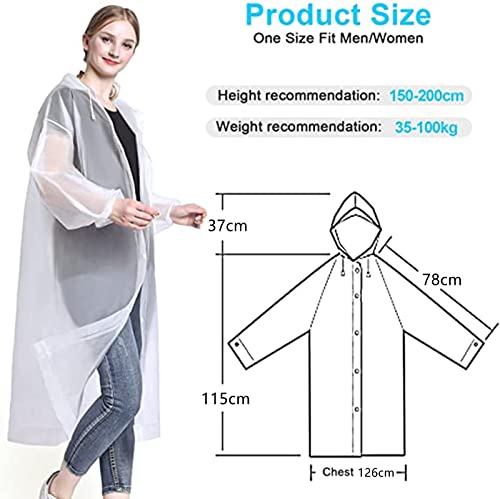 Reusable Adults Rain Ponchos, 2 Pcs EVA Portable Raincoats for Women Men with Hood for Disney Outdoor2