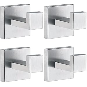 Delarkusi Quadratisch Edelstahl Handtuchhaken Set 4 Stück
