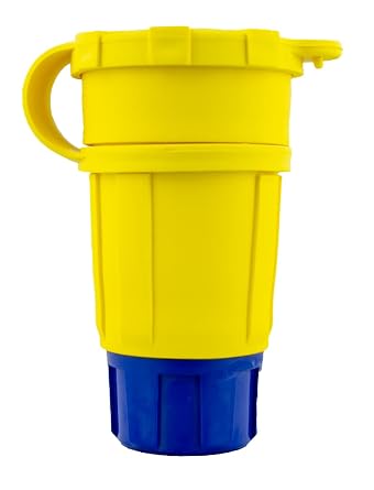 Ericson 2417-CW6P Connector, Perma-Tite, Non-NEMA, 3 Pole/3 Wire Locking Blade, 10 Amp/20 Amp, 250/600V, 1 Phase, Safety Yellow