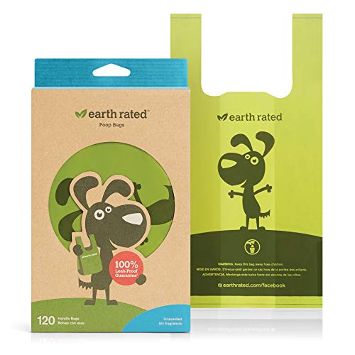 Earth Rated Easy-Tie Dog Poop Bag - 120 Doggie Waste Bags - Extra Thick Unscented Doggy Poo Bags with 100% Leak-Proof Guarantee