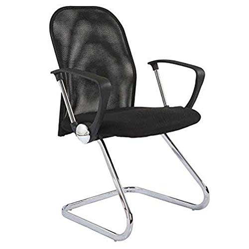 Mahmayi Executive Mesh Office Chair With Adjustable Seat Design And Breathable Mesh Backrest- Easy Mobility Castors - Black (Without Draft Kit, Visitors Chair)