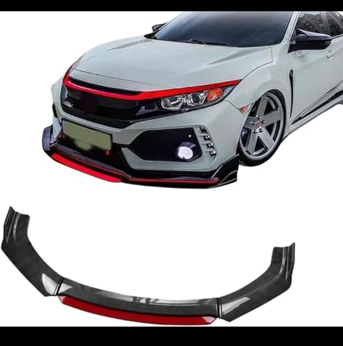 Image of Body Styling-Body Kit Rear /Front 3PC 4PC Splitters & Spoilers Various Type of Fin Diffusers and 2PC Big Small Sides ABS Mirror Covers & Wheel Arches Car Accessories (4PC RED Carbon Splitter)