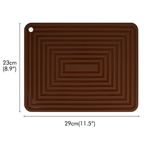 2 Pack Large Silicone Trivet Mats/Hot Pads, Heat Resistant Pot Holder,9"X12" Non Slip Flexible Durable Pot Coaster Kitchen Table Mats (Coffee) #TOP5
