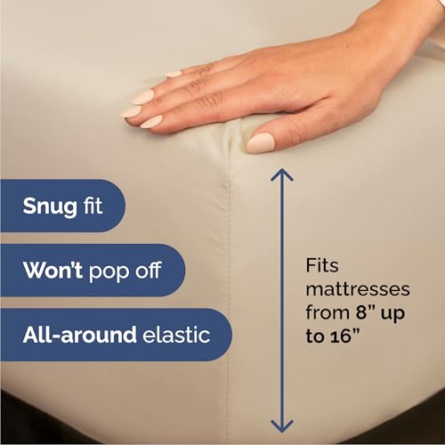 Image of Cal King 6 Piece Bed Sheet Set - Comfy, Breathable & Cooling Sheets - Wheat | Ultra-Soft Hotel Luxury Bedding Set with 8-16 Inch Deep Pockets, 1 Flat & 1 Fitted Sheet & 4 Pillowcases, Wrinkle & Fade Free