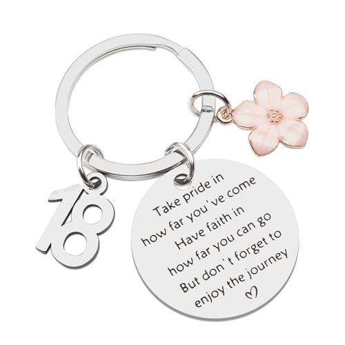 Juesly 18th Birthday Gifts for Girls, Happy Birthday Keychain for