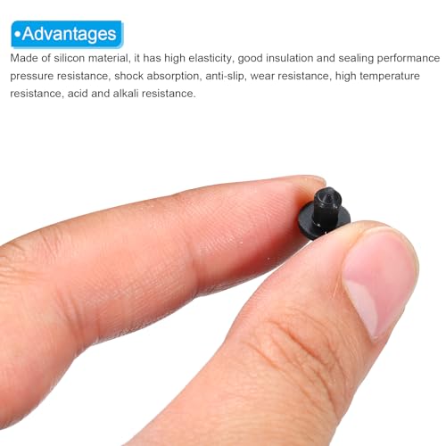 Image of MECCANIXITY Silicone Snap in Locking Hole Plugs Rubber Panel Seal Cover Flush Type Panel Round for Kitchen Rubber Bulkheads Waterproof Sealing Plugs 3mm /0.12 Inch Diameter Black,Pack of 20