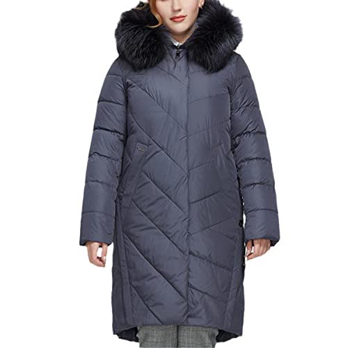 Veste longue d'hiver pour femmes parka chaude violette 5XL Z016