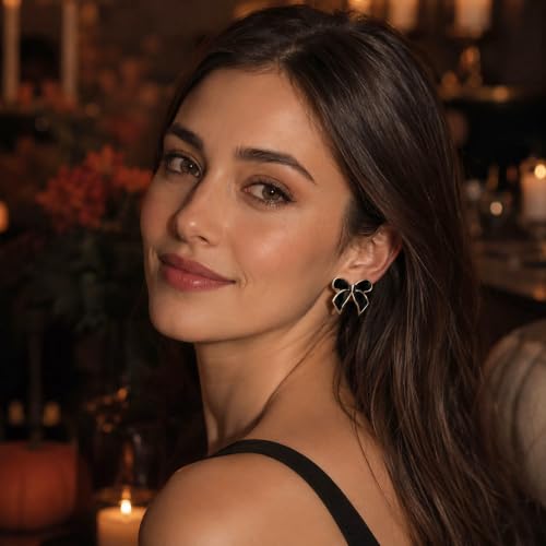 Black Bowtie Earrings - image 4