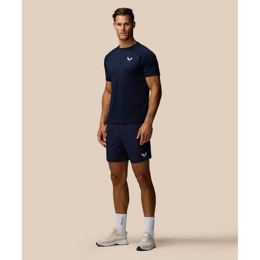 Castore Branded Elastic Shorts Poliester Męskie Niebieskie Spodenki Sportowe