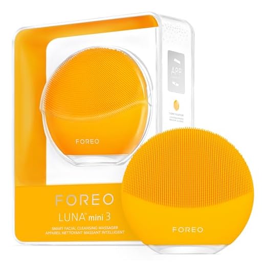 FOREO LUNA mini 3 Sunflower Yellow Rengörande ansiktsborste i silikon, alla hudtyper, 30-sek Glow Boost, T-Sonic-massage, 12 intensiteter, 400 användningar/USB-laddning, app-uppkopplad, 2 års garanti