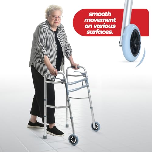 Medical King Walkers For Seniors Aluminum Lightweight Walker With Wheels Walker Adjustable Width And Height thumb #6