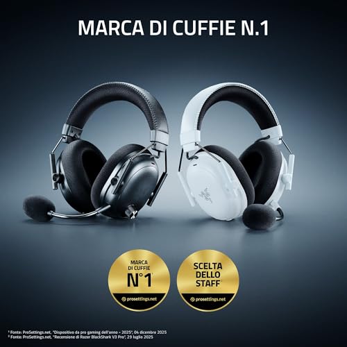 BlackShark V3 Pro - Cuffie wireless ANC da esport - Cancellazione attiva - Driver 50mm - Microfono HyperClear rimovibile - Wireless 2,4 GHz & Bluetooth - FPS - PC/Mac | Nero - Cuffia gaming - Immagine 2