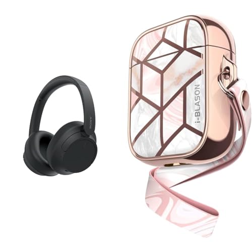 Sony WH-CH720N Noise Cancelling Wireless Bluetooth Headphones & i-Blason Cosmo Series Case Designed for Airpods 2nd Generation/1st Generation