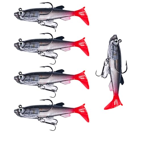 FOLANDO Fishing Lures Soft Tail, Jig Head Fishing Lure Soft Fishing Fishing Accessories Fishing Lure Set Sea Fishing Lures Silicone Swimbait Lures Artificial Bait 8CM-14G 11#