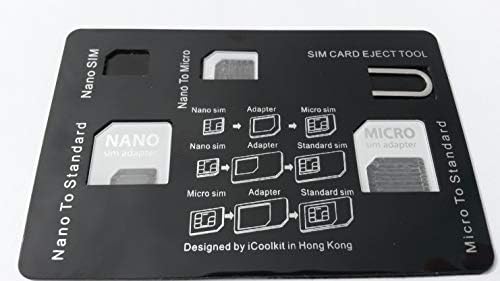 Universal Credit Card Style Sim Card Holder Case with Micro Nano Sim Card Adapter with Pin Tool