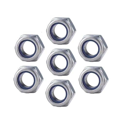 RADSO® M7 (7mm) Steel Nyloc Locking Thin Nuts (Type T - DIN 985), Bright Zinc Plated, Self-Locking with Nylon Insert, Metric Hexagon HEX NYLOC - requires 11mm Spanner - Pack of 20