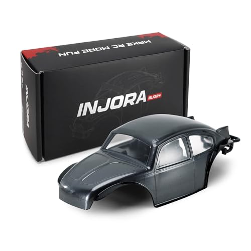 INJORA BUG24 Body with Roll Cage for 1/24 Axial SCX24 C10 JLU Bronco Base Camp 4Runner Upgrade(Grey)