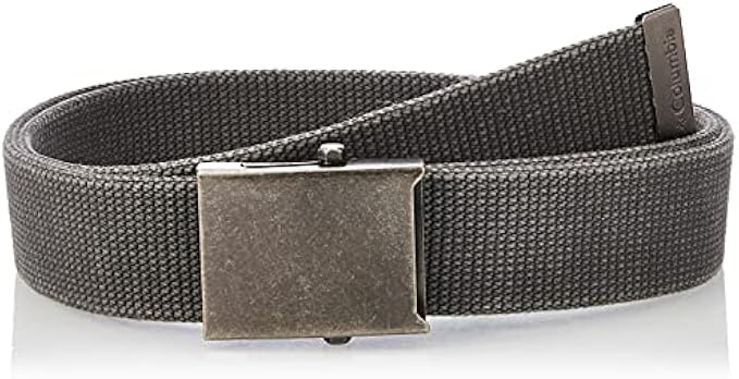 Columbia Unisex-Adult Military Web Belt-Adjustable One Size Cotton Strap and Metal Plaque Buckle