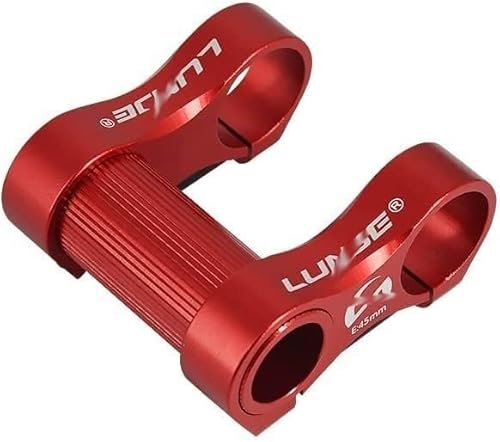 Zechao Bicycle Stem Extender,Adjustable Ultra-Light Hollow Alloy Folding Bike Double Stem Bicycle Handlebar Extension Bmx Stem Riser Bike Stem (Color : Red, Size : 25.4Mm) #TOP20