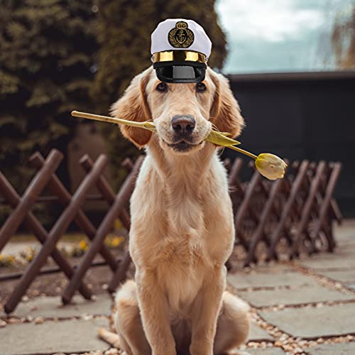 Amosfun Captain Hat For Dogs Funny Pet Hat Cute Headpiece Fancy Headgear Costume Cat Dog Sailor Costume Photo Props For Cat Dog Puppy #TOP6