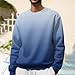 Shunking Crewneck Sweatshirt Men Trendy Gradient Shirt Long Sleeve Casual Fall Tops Fashion Classic Color Block Pullover (Navy, XL)