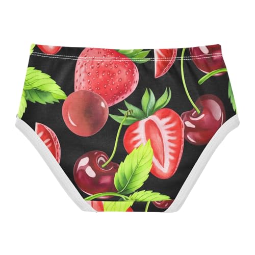 Cherry Strawberries Red Black Girls Underwear Toddlers 2t Cotton Girl Panties Cute Stylish Kids Briefs Undies2