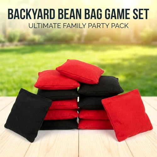 8 PCS Cornhole Bags - Bean Bags for Cornhole, 4 Black and 4 Red, Each Weighs 1.6 Ounces (50 Grams), for Tossing, Game, Outdoor, Wedding, Sports, Party(Black & Red) by RAINFLOW - Image 8