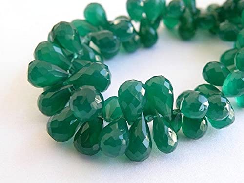 Emerald green faceted teardrop onyx perles 3D en forme de goutte 13mm