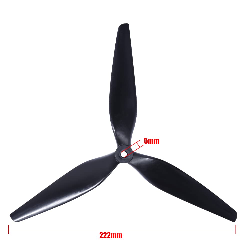 śmigło 10X5X3 1050 3-łopatowe czarne włókno węglowe wzmocnione nylonowe śmigło kompatybilne z RC Multirotor X-Class FPV Long Range Cinelifter część zamienna