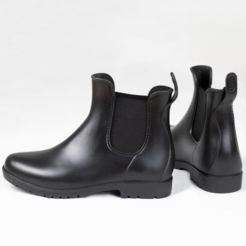 Chelsea Boots for Women Waterproof Rain Boots Slip On Flat Heel Chelsea Booties Outdoor Shoes Short Ankle Rainboots for Ladies2