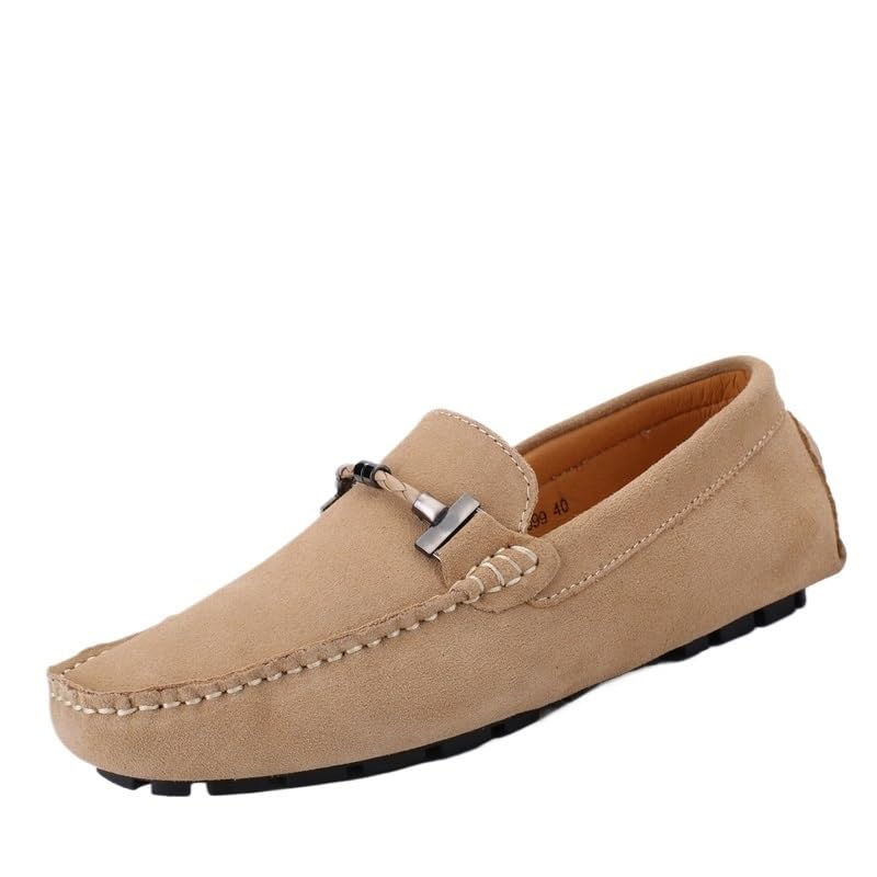 Men Shoes Suede Vamp Fashion Round Toe Solid Color Office Anti-Slip Non Slip Rubber Sole Block Heel Low Top Shoe Slip On - Main Image