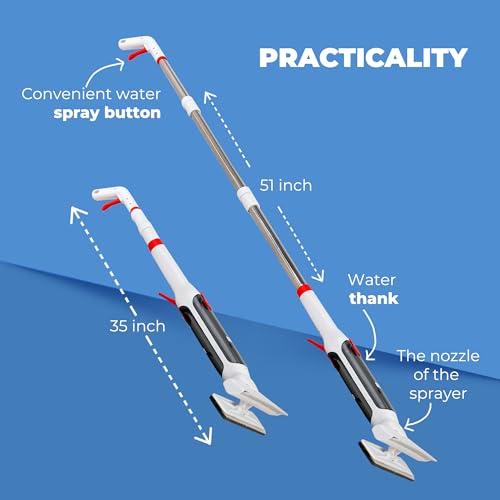Image of Window Cleaner with Front and Rear Cleaners + Expandable Sprayer - Window Vacuum Squeegee - Complete Kit for Glass, Windows and Mirrors, Quick Drying- Window Cleaner Tool - Car Window Cleaner Spray