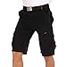 Rmine Shorts Cargo Homme Coton Casual Bermudas Cargo avec Multi Poches Pantacourt (Noir, FR38)