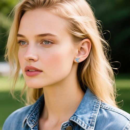 Image of Animal Stud Earrings 925 Sterling Silver Elephant /Unicorn /Chicken /Flamingo /Highland Cow /Hummingbird Earrings Animal Jewelry Gifts for Women