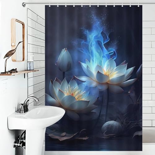 Rideau de douche imperméable en polyester lavable pour baignoire 122x183cm - 6