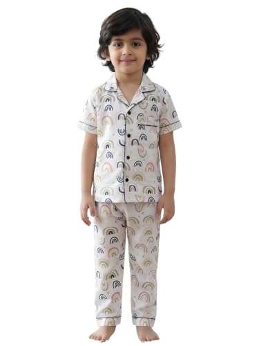 Image of POLKA TOTS 100% Pure Cotton Half Sleeve Night Suit for Kids, Girls & Boys | Cotton Pyjama Set | Unisex Night Dress for Children | Night Suit for Girls |Sleepwear for Kids | Winter Night Dress for Boys