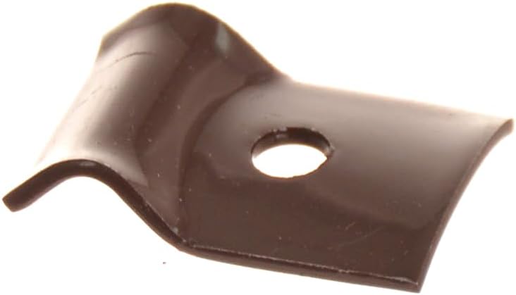 Aqbau® 15 x Double Rod Fence Fastener Set with Self Tapping Screws Fence Fixing Clamp Support for Tension Wire or Fence (Brown Ral 8017)