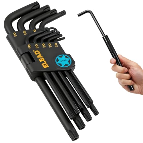 ELEAD 11-Piece Torx Star Allen Wrench Set with Extension Bar Long Arm Torx Key Set T10-T50 Heat-Treated S2 Steel