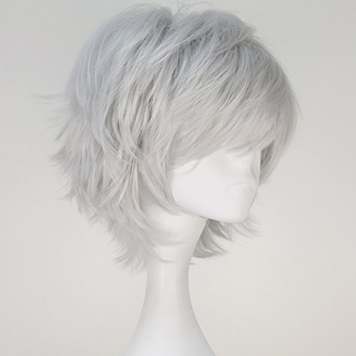 Miss U Hair Men Adult Short Straight Silvery Grey Anime Cosplay Ken Kaneki Halloween Wig #TOP2