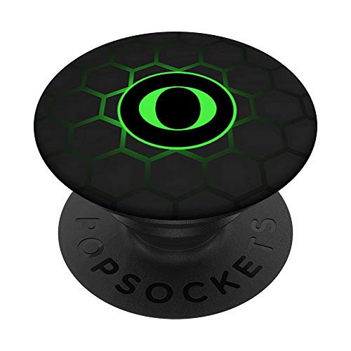 Phone Pop Up Holder,Monogram Letter Black & Green Initial O PopSockets Agarre y Soporte para Teléfonos y Tabletas