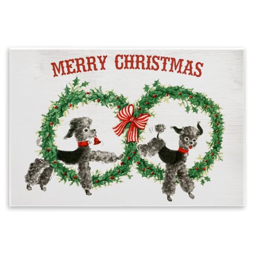Vintage Merry Christmas, 13 x 19 Inch Mounted Print on Wall Plaque