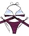 MOOSKINI Women Sexy Bikini Swimsuit Halter Wrap Side Tie Padding Bathing Suit