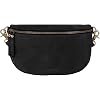 HOLZRICHTER Berlin - Large Leather Bum Bag for Women 14 x 28 x 7 cm Vintage Belt Bag Handmade Waist Bag Premium Accessory in Black Brown No 2-2 black-anthracite