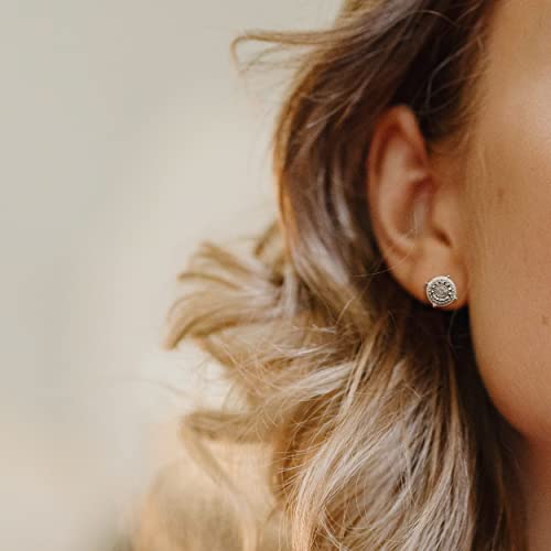 1/10 Carat Cttw Round Cut Diamond Stud Earrings for Women Girls sets in Rhodium Plated 925 Sterling Silver, Halo, Pave, Fashion Hypoallergenic Jewelry4