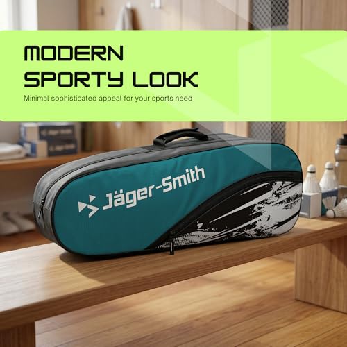 Image of Jager-Smith ORCA Indigo & Black Double Zipper Badminton Sports Bag with Shoe Compartment | Front Zip Pocket| Made in India