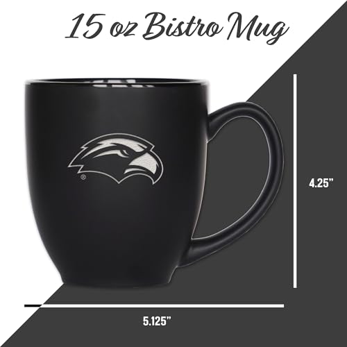 Image of Rico Industries NCAA Primary 15-Oz Personalized Matte Black Bistro Mug - for Hot or Cold Drinks