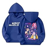 Girls Hoodies K-Pop Singer Long Sleeve Sweatshirts Demon Graphic Print Pullover Fall Jackets Coat with Pockets