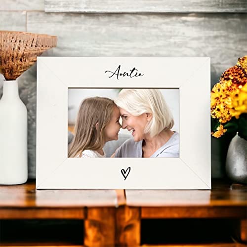 White 6x4 Landscape Picture Photo Frame Auntie Heart