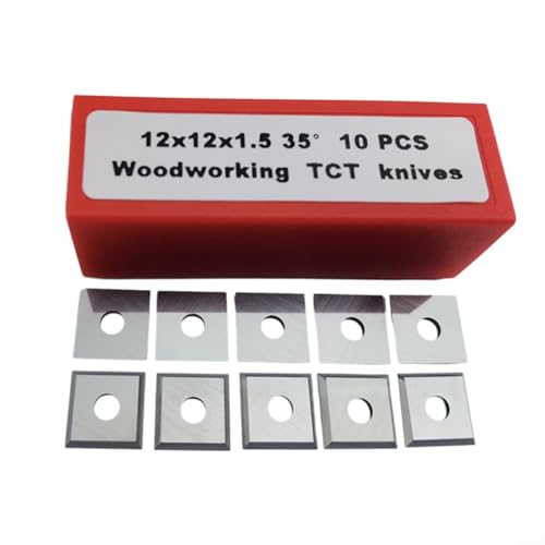 EpheyFIF 10 angoli quadrati in carburo, inserti a 4 bordi, 12 x 12 x 1,5 mm, pialla di ricambio per la lavorazione del legno, per sgrossatura, pannelli truciolari