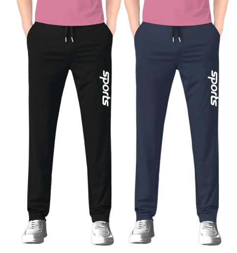 msrealson Track Pants for Men || Activewear Pants || Men’s Joggers Polyester with 2 Side Pockets Casual Trousers Stretchable (Sports | Gym | Yoga) (White Sports 1)(Pack of 2)-picture-19